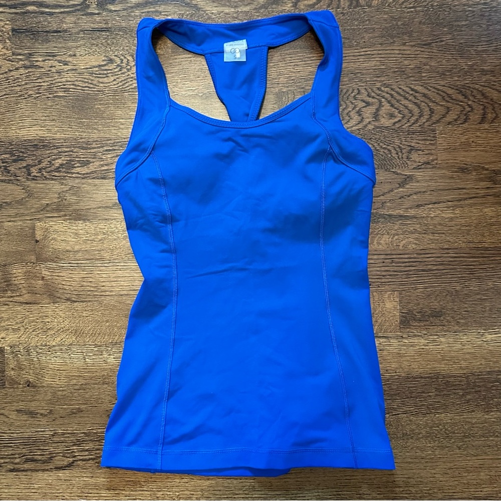 Calia Women's Blue Twisted Racerback Yoga/Exercise Tank Top w/ Built In Bra - S